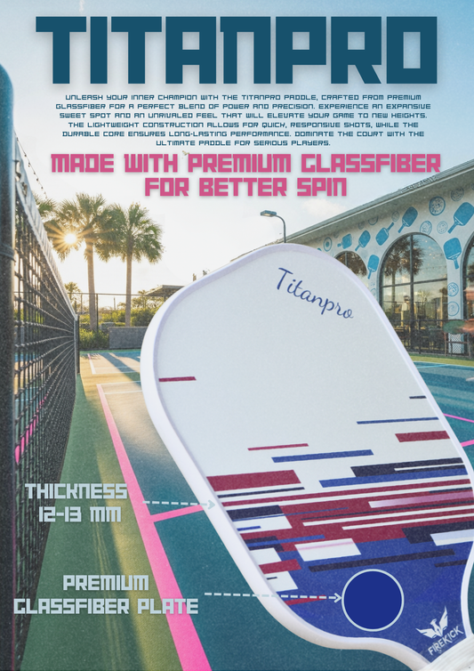 FireKick Titan Pro Premium Glass Fiber Pickleball Paddle Set