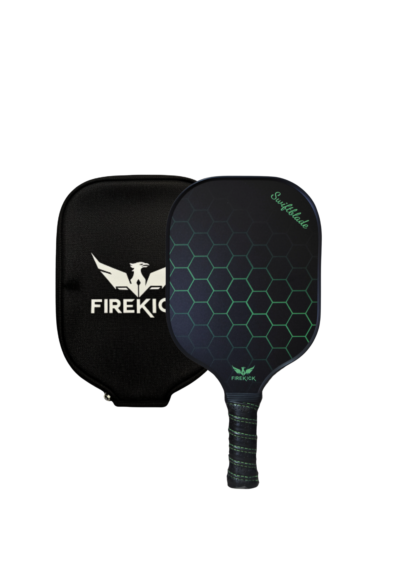 Firekick SwiftBlade Green Carbon-Fiber Pickleball Paddle ( Cover included)