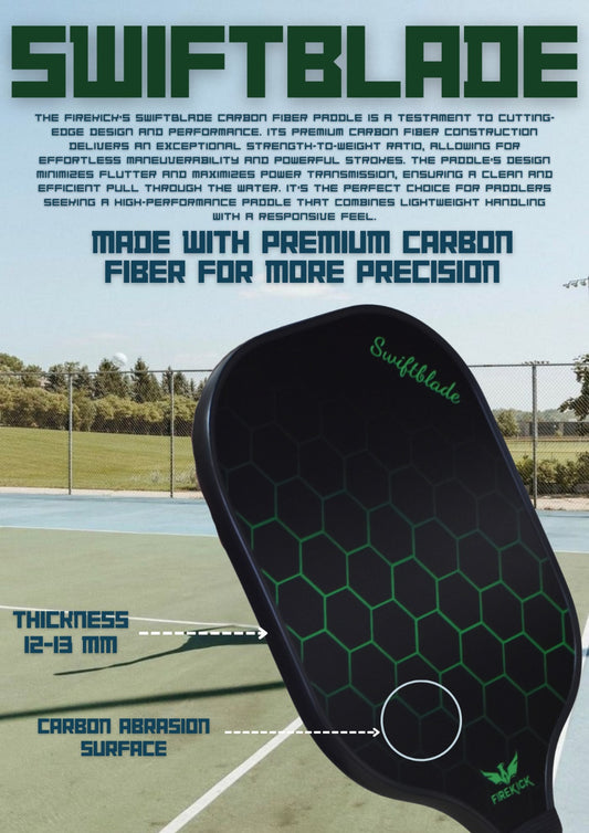 Firekick SwiftBlade Green Carbon-Fiber Pickleball Paddle Set