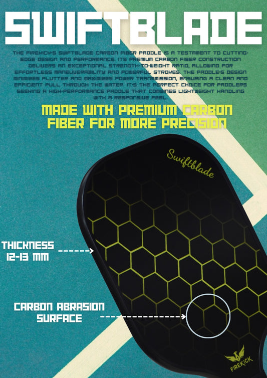 Firekick SwiftBlade Yellow Carbon-Fiber Pickleball Paddle Set