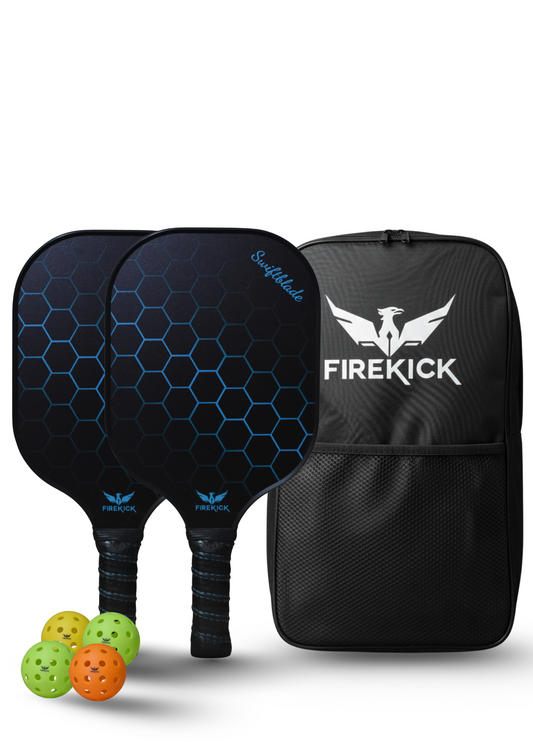 Firekick SwiftBlade Blue Carbon-Fiber Pickleball Paddle Set