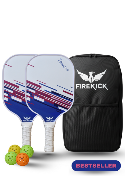 FireKick Titan Pro Premium Glass Fiber Pickleball Paddle Set