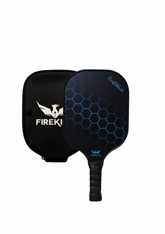 Firekick SwiftBlade Blue Carbon-Fiber Pickleball Paddle ( Cover included)